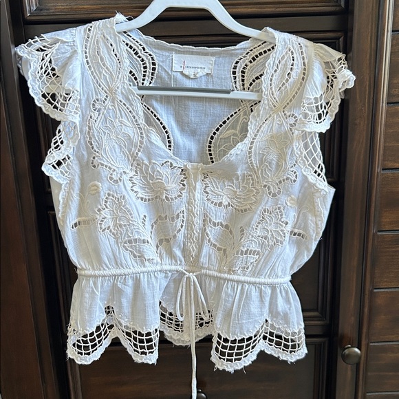 Anthropologie Lace Peplum Top size XS - Picture 6 of 12